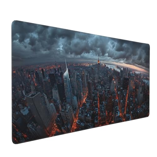 Gaming Mauspad Stadt, Nachtansicht Mauspad XXL 500x250x4mm, Anti Rutsch Basis und Wasser Resistent Weiche Oberfläche Mouse Pad Verbesserung Präzision und Geschwindigkeit der Büroarbeit, Deko-GZ123 von Zosoore