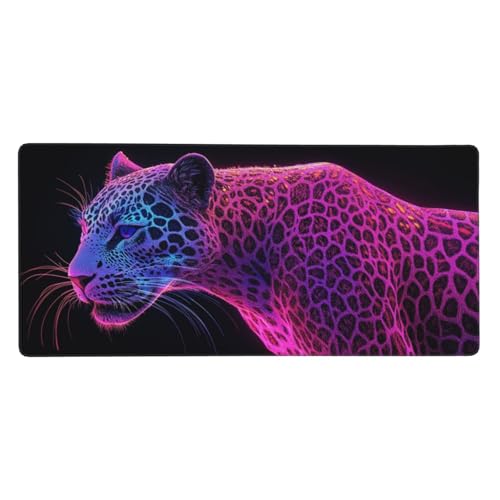 Gaming Mauspad Tier, Leopard Mauspad XXL 500 x 250 x 4mm, Anti Rutsch Basis und Wasser Resistent Weiche Oberfläche Mouse Pad Verbesserung Präzision und Geschwindigkeit der Büroarbeit, Zimmer Deko-GZ36 von Zosoore