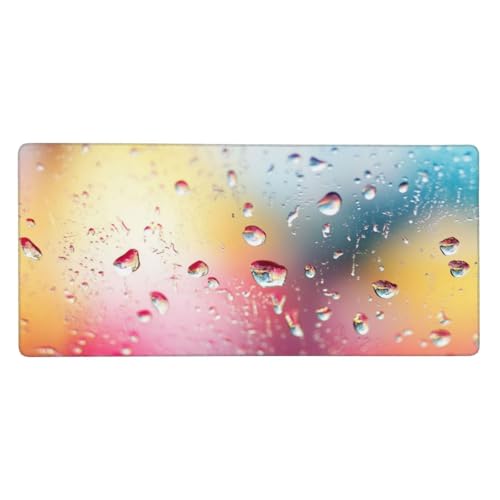 Rosa Gaming Mauspad XXL 600 x 300 x 4mm, Groß Gelb Mousepad Vernähte Kanten Wasserdicht Anti-Rutsch Basis Desk Mat für PC, Laptop Verbesserung der Präzision und Geschwindigkeit der Büroarbeit-GZ339 von Zosoore