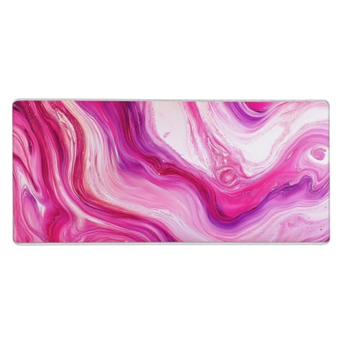 Rosa Mauspad XXL 700x300x3 mm, Groß Gaming Mauspad Abstrakt Mousepad Vernähte Kanten, rutschfeste Gummibasis und Wasser Resistent Weiche Oberfläche, zubehör für Maus und Tastatur, Zimmer Deko G389 von Zosoore