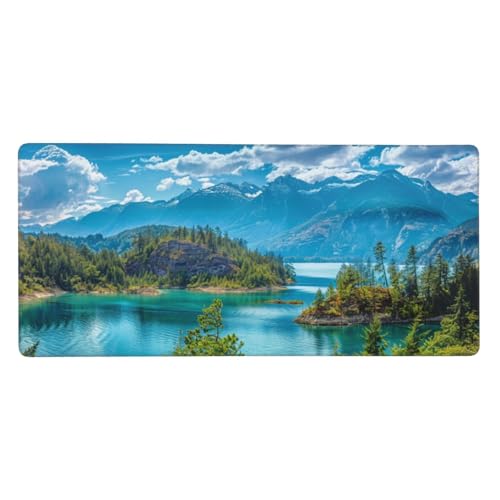 See Gaming Mauspad XXL 600x400x3 mm, Groß Landschaft Mousepad Vernähte Kanten Wasserdicht Anti-Rutsch Basis Desk Mat für PC, Laptop Verbesserung der Präzision Geschwindigkeit der Büroarbeit G589 von Zosoore