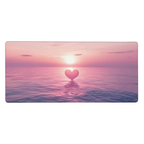 Strand Mauspad XXL 1200x600x4mm, Gaming Mauspad Sonnenuntergang Mousepad Vernähte Kanten, Rutschfeste Gummibasis und Wasser Resistent Weiche Oberfläche, Gaming zubehör für Maus und Tastatur Deko-GZ556 von Zosoore