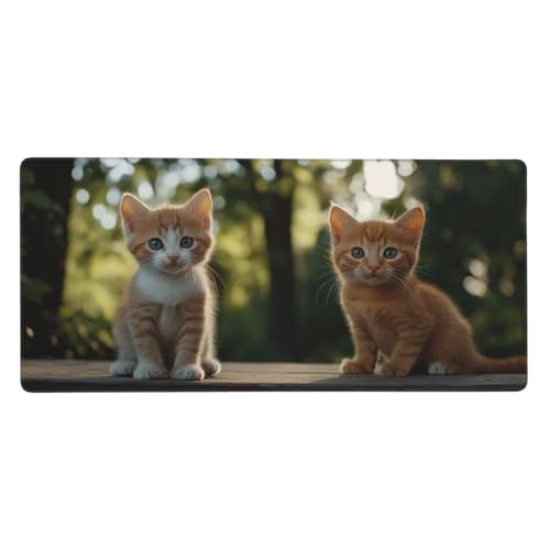 Tier Gaming Mauspad XXL 1200 x 600 x 4mm, Groß Katze Mousepad Vernähte Kanten Wasserdicht Anti-Rutsch Basis Desk Mat für PC, Laptop Verbesserung der Präzision und Geschwindigkeit der Büroarbeit-GZ29 von Zosoore