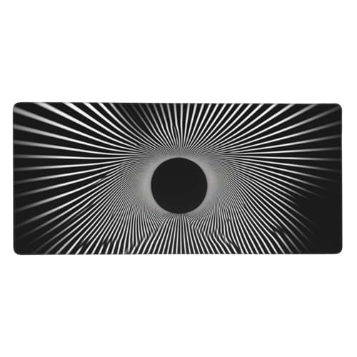 Weiß Gaming Mauspad XXL 900x400x3 mm, Groß Streifen Mousepad Vernähte Kanten Wasserdicht Anti-Rutsch Basis Desk Mat für PC, Laptop Verbesserung der Präzision und Geschwindigkeit der Büroarbeit G165 von Zosoore