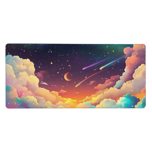 Wolke Gaming Mauspad XXL 800x300x3 mm, Groß Meteor Mousepad Vernähte Kanten Wasserdicht Anti-Rutsch Basis Desk Mat für PC, Laptop Verbesserung der Präzision und Geschwindigkeit der Büroarbeit G1045 von Zosoore