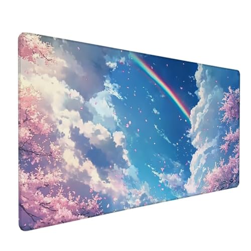 Blau Schreibtischunterlage Blume Mousepad Groß 1600 x 800 x 3 mm XXL Mauspad mit Wasserdicht rutschfest Gummibasis, für PC MacBook und Laptop Mousepad Gaming Zubehör für Büro Deko Aesthetic Z-180 von Zoulile