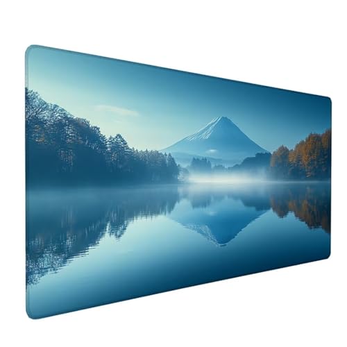 Gaming Mauspad XXL 700x300x3 mm Groß Mousepad Blau Schreibtischunterlage Berg Mouse Pad mit rutschfeste Gummibasis, Vernähte Kanten Design Wasserdicht Mouse Pad für PC Gaming Zubehör, Geschenk Z-32 von Zoulile