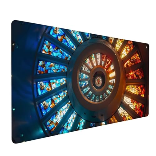 Gaming Mauspad XXL 800x300x3 mm Groß Mousepad Blau Schreibtischunterlage Glas Mouse Pad mit rutschfeste Gummibasis, Vernähte Kanten Design Wasserdicht Mouse Pad für PC Gaming Zubehör, Geschenk Z-799 von Zoulile