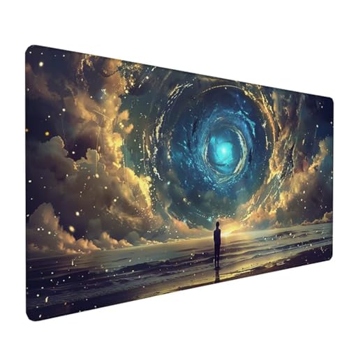 Gaming Mauspad XXL 900x300x3 mm Groß Mousepad Blau Schreibtischunterlage Karikatur Mouse Pad rutschfeste Gummibasis, Vernähte Kanten Design Wasserdicht Mouse Pad für PC Gaming Zubehör, Geschenk Z-771 von Zoulile