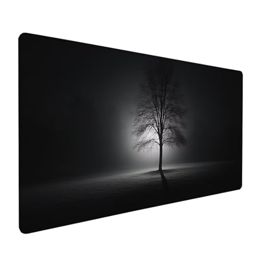 Gaming Mauspad XXL 900x300x3 mm Groß Mousepad Schwarz Schreibtischunterlage Baum Mouse Pad rutschfeste Gummibasis, Vernähte Kanten Design Wasserdicht Mouse Pad für PC Gaming Zubehör, Geschenk Z-386 von Zoulile