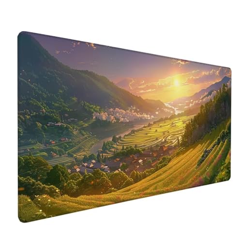 Grün Schreibtischunterlage Blume Mousepad Groß 1600 x 800 x 3 mm XXL Mauspad mit Wasserdicht rutschfest Gummibasis, für PC MacBook und Laptop Mousepad Gaming Zubehör für Büro Deko Aesthetic Z-671 von Zoulile