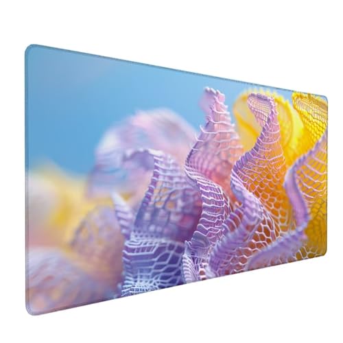 Lila Mousepad XXL 700 x 400 x 3 mm, Groß Gaming Mauspad Abstrakt Muster, Schreibtischunterlage rutschfeste Gummibasis, Wasserfest Mouse Pad Vernähte Kanten, Büro Deko, Geschenke für Frauen Z-797 von Zoulile