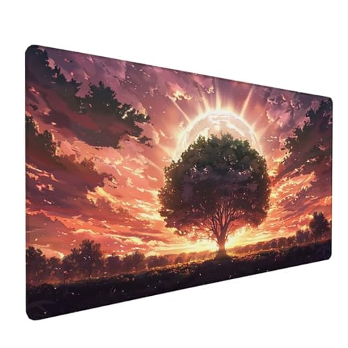 Rosa Schreibtischunterlage Baum des Lebens Mousepad Groß 1500 x 800 x 3 mm XXL Mauspad Wasserdicht rutschfest Gummi, für PC MacBook und Laptop Mousepad Gaming Zubehör für Büro Deko Aesthetic Z-699 von Zoulile