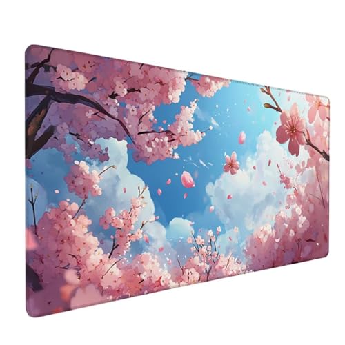 Rosa Schreibtischunterlage Blume Mousepad Groß 1000x500x3 mm XXL Mauspad mit Wasserdicht rutschfest Gummibasis, für PC MacBook und Laptop Mousepad Gaming Zubehör für Büro Deko Aesthetic Gifts Z-214 von Zoulile