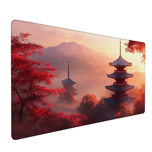 Rosa Schreibtischunterlage Landschaft Mousepad Groß 1600 x 800 x 3 mm XXL Mauspad mit Wasserdicht Rutschfest Gummibasis, für PC MacBook und Laptop Mousepad Gaming Zubehör für Büro Deko Aesthetic Z-141 von Zoulile