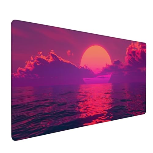 Rosa Schreibtischunterlage Meer Mousepad Groß 1000x500x3 mm XXL Mauspad mit Wasserdicht rutschfest Gummibasis, für PC MacBook und Laptop Mousepad Gaming Zubehör für Büro Deko Aesthetic Gifts Z-775 von Zoulile