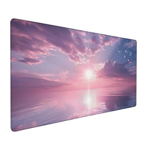 Rosa Schreibtischunterlage Meer Mousepad Groß 1600 x 800 x 3 mm XXL Mauspad mit Wasserdicht rutschfest Gummibasis, für PC MacBook und Laptop Mousepad Gaming Zubehör für Büro Deko Aesthetic Z-679 von Zoulile