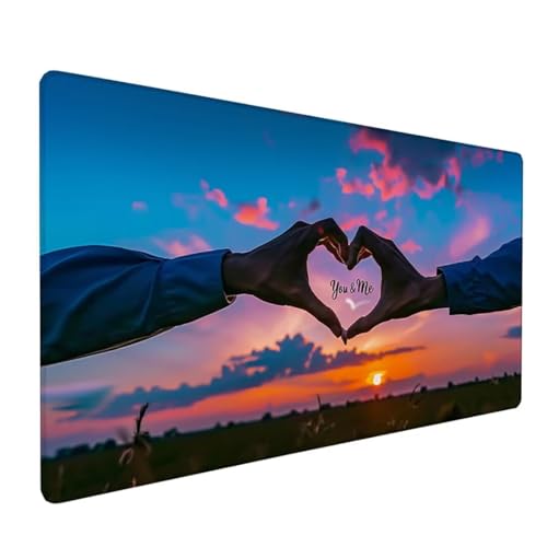 Rosa Schreibtischunterlage Paar Mousepad Groß 1000x500x3 mm XXL Mauspad mit Wasserdicht rutschfest Gummibasis, für PC MacBook und Laptop Mousepad Gaming Zubehör für Büro Deko Aesthetic Gifts Z-885 von Zoulile