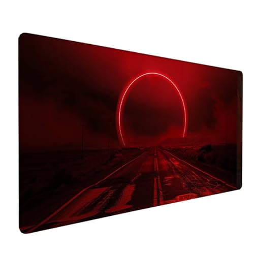 Rot Schreibtischunterlage Halo Mousepad Groß 1000x500x3 mm XXL Mauspad mit Wasserdicht rutschfest Gummibasis, für PC MacBook und Laptop Mousepad Gaming Zubehör für Büro Deko Aesthetic Geschenk Z-413 von Zoulile