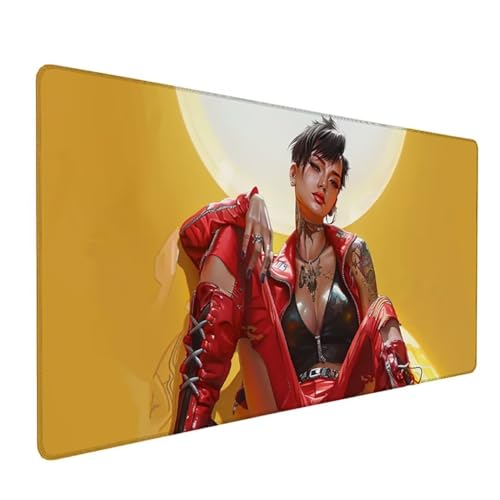 Rot Schreibtischunterlage Karikatur Mousepad Groß 1500 x 800 x 3 mm XXL Mauspad mit Wasserdicht rutschfest Gummibasis, für PC MacBook und Laptop Mousepad Gaming Zubehör für Büro Deko Aesthetic Z-848 von Zoulile