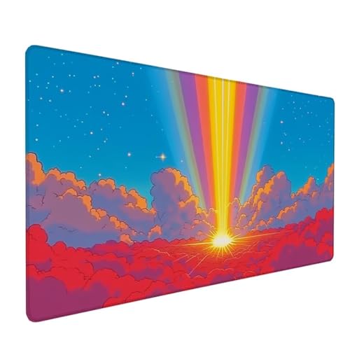 Rot Schreibtischunterlage Karikatur Mousepad Groß 1600 x 800 x 3 mm XXL Mauspad mit Wasserdicht rutschfest Gummibasis, für PC MacBook und Laptop Mousepad Gaming Zubehör für Büro Deko Aesthetic Z-200 von Zoulile