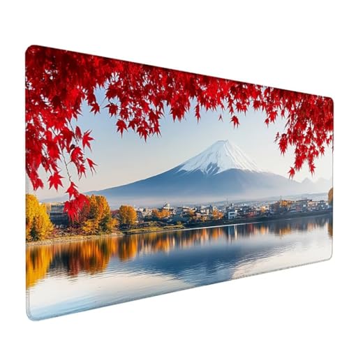 Rot Schreibtischunterlage Landschaft Mousepad Groß 1600 x 800 x 3 mm XXL Mauspad mit Wasserdicht rutschfest Gummibasis, für PC MacBook und Laptop Mousepad Gaming Zubehör für Büro Deko Aesthetic Z-477 von Zoulile