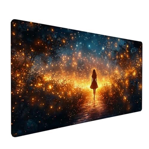 Schwarz Schreibtischunterlage Karikatur Mousepad Groß 1600 x 800 x 3 mm XXL Mauspad Wasserdicht rutschfest Gummibasis, für PC MacBook und Laptop Mousepad Gaming Zubehör für Büro Deko Aesthetic Z-44 von Zoulile