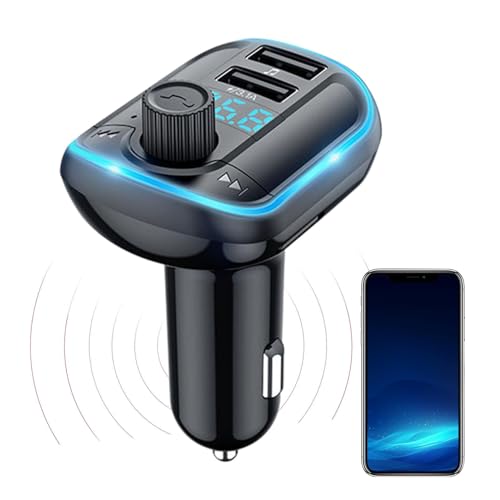 Zqkimzi Kabelloser Empfänger fürs Auto, Autoradio kabellos - Autoladegerät Schnellladung - Sender-Funkempfänger USB, nahtlose Konnektivität für alle Smartphones, High-Fidelity-Sound, schnelles Pairing von Zqkimzi