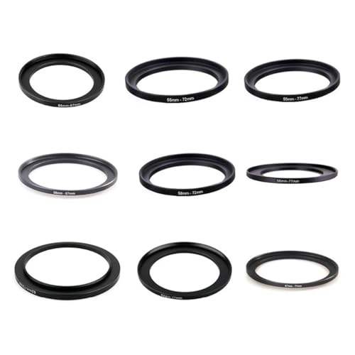 Zqunzh 10 Teile/los 40,5-62 55-67 55-72 55-77 58-67 58-72 58-77 62-72 62-77 67-77mm Metall Step Up Ringe Objektiv Adapter Filter Set(10pcs 67-77mm) von Zqunzh