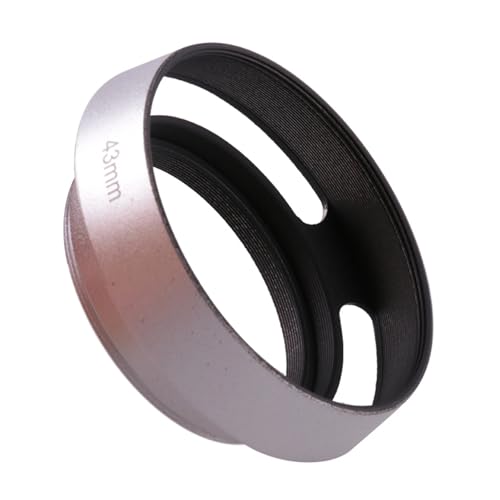 Zqunzh Universelle 43 mm Metall-Gegenlichtblende mit Einschrauböffnung und Belüftung, kurzes Silber, Kamera-Fotografie-Zubehör, for Nikon, for Canon, for Sony, DSLR-Kamera von Zqunzh