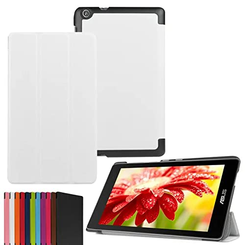 Für ASUS ZenPad C 7.0 Z170C/CG/MG P01Y P01Z Tablet Cover, Ultra Slim Folio Stand Leichte Lederhülle für 7 Zoll ZendPad C 7.0 Z170C Z170CG Z170MG (weiß) von Zrengp