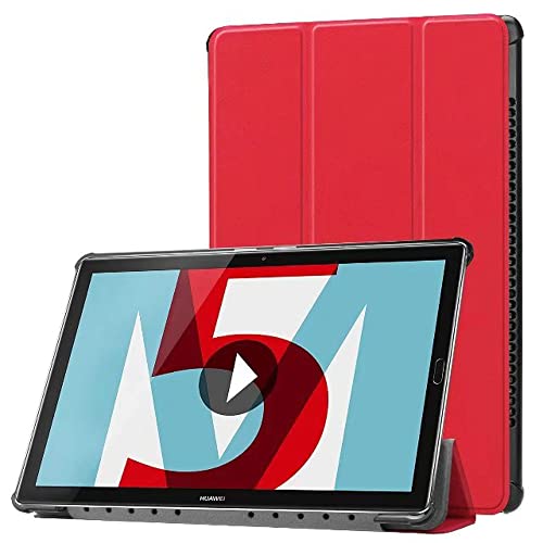 Für Huawei Mediapad M5 Pro 10.8 CMR-W09/W19/AL09/AL19 Tablet Cover, Ultra Slim Folio Ständer Leichte Lederhülle für 10,8 Zoll M5 Pro CMR-W09 CMR-W19 CMR-AL09 CMR-AL1 9 (rot) von Zrengp