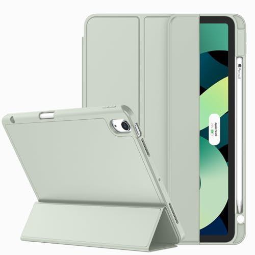 ZryXal iPad Air 11 Zoll Hülle M2 2024/iPad Air Hülle 5. Generation/4. Generation 2022/2020 10,9 Zoll, Smart iPad Hülle [unterstützt Touch ID und Auto Wake/Sleep] (Sega Green) von ZryXal