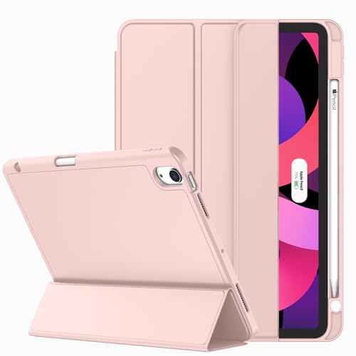 ZryXal iPad Air 11 Zoll Hülle M2 2024 / iPad Air Hülle 5. Generation / 4. Generation 2022/2020 10,9 Zoll, Smart iPad Hülle [unterstützt Touch ID und Auto Wake/Sleep] (Rose Pink) von ZryXal