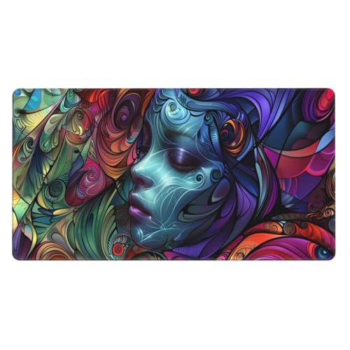 1200x600x3mm XXL Gaming Mauspad Frau Mousepad abstrakt Mouse pad mit Genähte Kanten, Desk Mat rutschfeste Gummibasis verbessert Präzision und Geschwindigkeit, Gaming PC Zubehör, Aesthetic Room Decor von Zsccvzlu