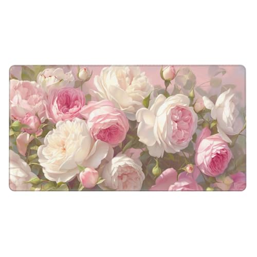 600x300x3mm XXL Gaming Mauspad Blume Mousepad Kunst Mouse pad mit Genähte Kanten, Desk Mat rutschfeste Gummibasis verbessert Präzision und Geschwindigkeit, Gaming PC Zubehör, Aesthetic Room Decor von Zsccvzlu