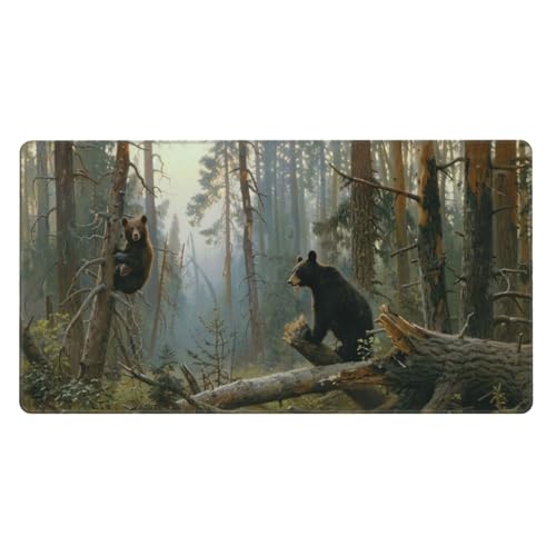 800x300x3mm XXL Gaming Mauspad Tragen Mousepad Wald Mouse pad mit Genähte Kanten, Desk Mat rutschfeste Gummibasis verbessert Präzision und Geschwindigkeit, Gaming PC Zubehör, Aesthetic Room Decor von Zsccvzlu