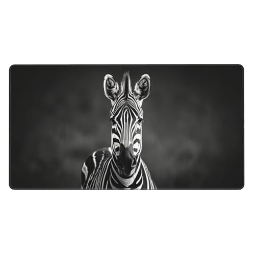 Gaming Mauspad XXL 1000x500X3MM, Zebra Mousepad mit Vernähte Kanten, WassXerdicht Anti-Rutsch Mouse Pad Kunst, für PC, MacBook, Laptop Verbessert Präzision und Geschwindigkeix, Gaming Büro Deko, Gifts von Zsccvzlu