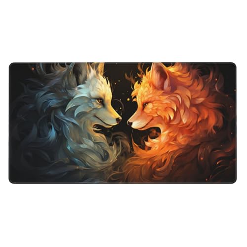 Gaming Mauspad XXL 1200x600X3MM, Tier Mousepad mit Vernähte Kanten, WassXerdicht Anti-Rutsch Mouse Pad Fantasie, für PC, MacBook, Laptop Verbessert Präzision und Geschwindigkeix, Gaming Büro Deko von Zsccvzlu