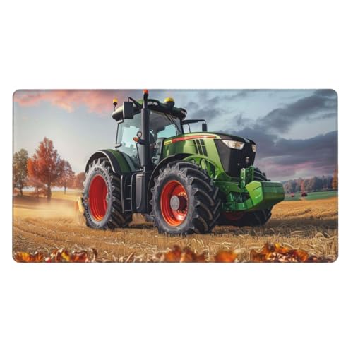 Traktor Mauspad XXL 500x250X3MM Große Bauernhof Mousepad, Schwarz Gaming Schreibtischunterlage mit Genähte Kanten and rutschfeste Gummibasis, PC Gaming Zubehör für Home Office, Geschenke für Männer von Zsccvzlu