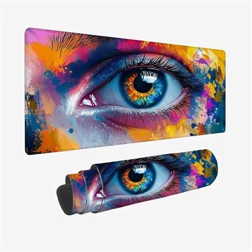 Gaming Mauspad Auge Mousepad Farbe Schreibtischunterlage Groß 1200x600X0.3MM, rutschfeste Mauspad Gaming Zubehör für Verbessert Präzision und Geschwindigkei, Büro Deko Aesthetic, Geschenke Model-449 von Zsoxooll