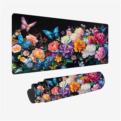 Gaming Mauspad Schmetterling Mousepad Blume Schreibtischunterlage Groß 500x250X0.3MM, rutschfeste Mauspad Gaming Zubehör für Verbessert Präzision und Geschwindigkei, Büro Deko, Geschenke Model-82 von Zsoxooll