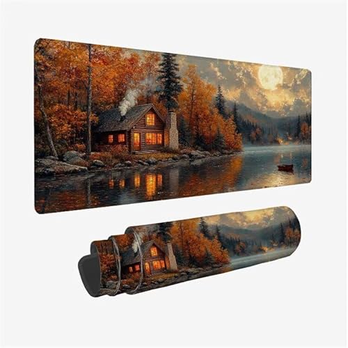 Mauspad Baumhaus Schreibtischunterlage Wald Mousepad XXL 600x300X0.3MM, Wetterfest Mauspad Gaming Zubehör mit Rutschfeste Gummibasis, Mouse Pad Schreibtisch Zubehör für Office Deko Gifts, Model-3993 von Zsoxooll