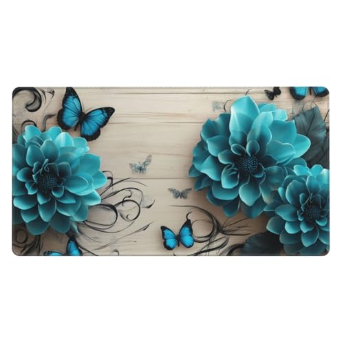 Mauspad Groß Blume Schreibtischunterlage Groß 800x300x3mm XXL Mousepad Kunst Mouse pad Zubehör mit anti Rutsch Basis Mouse Pad Wasserdicht und Langlebig, Gaming Zubehör für Home Zimmer Deko, Geschenke von Zsoxooll