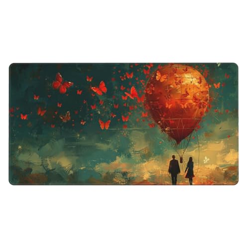 Mauspad Groß Eiffelturm Schreibtischunterlage Groß 800x300x3mm XXL Mousepad Paar Mouse pad Zubehör mit Anti Rutsch Basis Mouse Pad Wasserdicht und Langlebig, Gaming Zubehör für Home Zimmer Deko von Zsoxooll