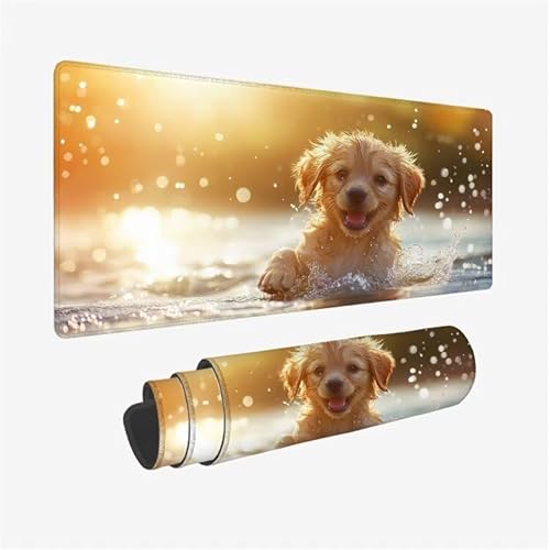 Mauspad Hund Schreibtischunterlage Tier Mousepad XXL 500x250X0.3MM, Wetterfest Mauspad Gaming Zubehör mit rutschfeste Gummibasis, Mouse Pad Schreibtisch Zubehör für Home Office Deko Gifts, Model-3092 von Zsoxooll