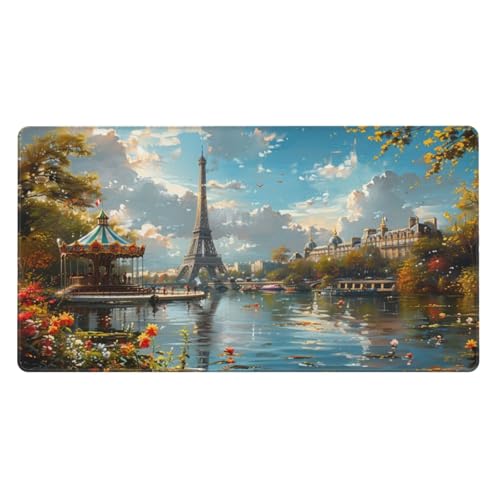 Mauspad Pfau Schreibtischunterlage Blume Mauspad Groß 1200x600x3mm XXL Mousepad Gaming verbessert Präzision und Geschwindigkeit, Desk Mat Wasserabweisend und Verstärkte Kanten, für Home Office von Zsoxooll