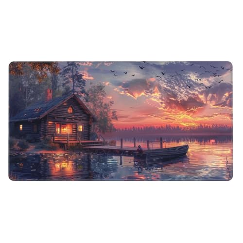 Schmetterling Mauspad Blume Gaming Mauspad XXL 800x300x3mm Großes Mousepad Verbessert Geschwindigkeit und Präzision, Schreibtischunterlage Vernähte Kanten WassXerdicht Anti-Rutsch für Gaming, Büro von Zsoxooll