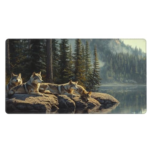 Sternenhimmel Mauspad Landschaft Gaming Mauspad XXL 800x300x3mm Großes Mousepad Verbessert Geschwindigkeit und Präzision, Desk Mat Vernähte Kanten WassXerdicht Anti-Rutsch für Gaming, Büro, Zuhause von Zsoxooll