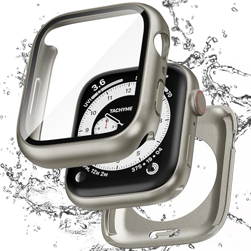 Zumyzu 2-in-1 wasserdichte Hülle, kompatibel mit Apple Watch 42 mm, Serie 10, mit Displayschutzfolie aus gehärtetem Glas, vollständige Abdeckung, Stoßstangen-Abdeckung für iWatch-Hülle, 42 mm Ti von Zumyzu